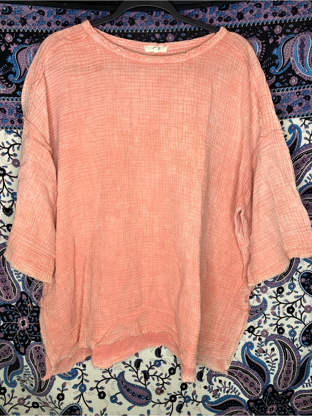 Easel L pink gauze cotton tunic